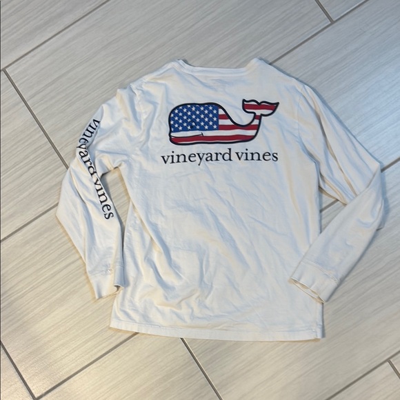 Boys Vineyard Vines American Flag White Long Sleeve Kids Tee. Size M (12-14) - Picture 4 of 9